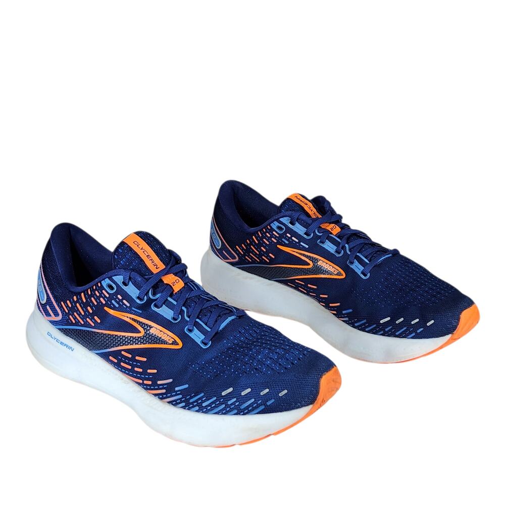 Brooks Glycerin 20 Running Shoe sz 13 Men Blue Orange Low Top Lace Up NO INSOLES